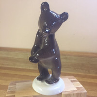 Vintage Lomonosov Porcelain Brown Bear (EC)