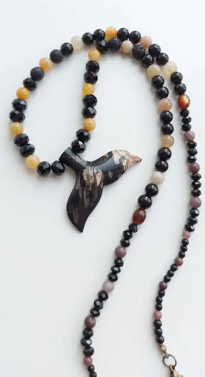 Crystal beads necklace, gemstones necklace, mermaid necklace , View more