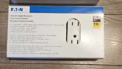 One left Eaton Decorator Duplex Sockets, View more