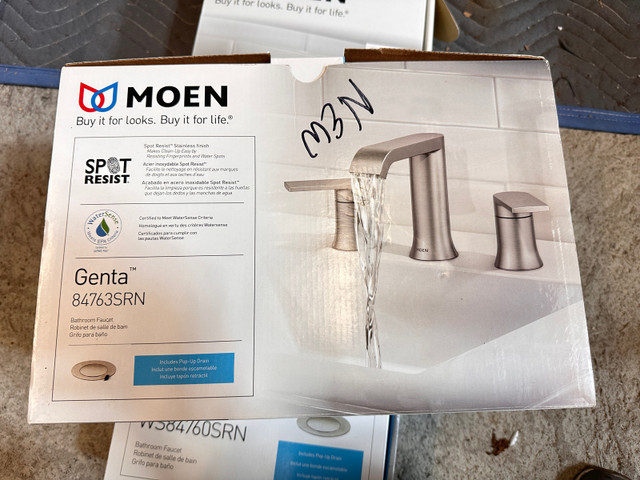 Moen Genta Sink Faucet with 2 handles (reg price 240+tax) dans Plomberie, éviers, toilettes et bains  à Ouest de l’Île