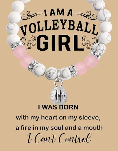 NEW Bead Bracelet I Am A Volleyball Girl Charm Jewelry Gift $10 Sealed . Located in Summerside, SE L...