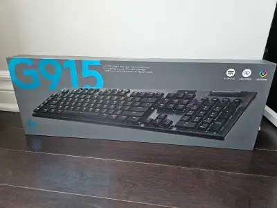 BRAND NEW SEALED Logitech G915 Black TACTILE Lightspeed RGB Wireless Gaming Mechanical Keyboard (ful...