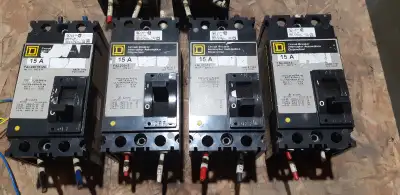 2 pole 240V breakers Square D, FAL22015, FAL220151202, FAL22030, View more