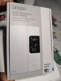 Thermostat W-Fi smart neuf, Sinopé TH1123WF 143$ avec tax  à 90$