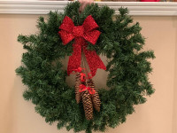 Wreath :  21" wide ... Never used