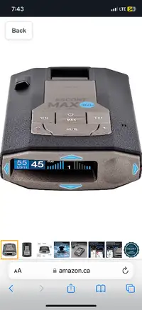 Escort Passport Max360C Radar Laser Detector With Bluetooth