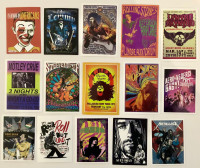 40 Mini Vintage Rock Posters. 12 for $5 or take 40 for $10.00