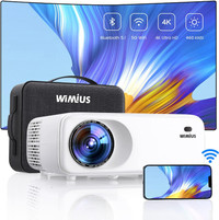 WiMiUS W6 5G Native 1080P Projector, WiFi Bluetooth Home Theate