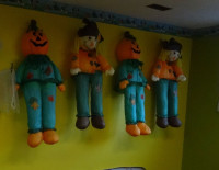 HALLOWEEN Hanging Outdoor  Pumpkin / Scarecrow 4 Feet Tall Rare