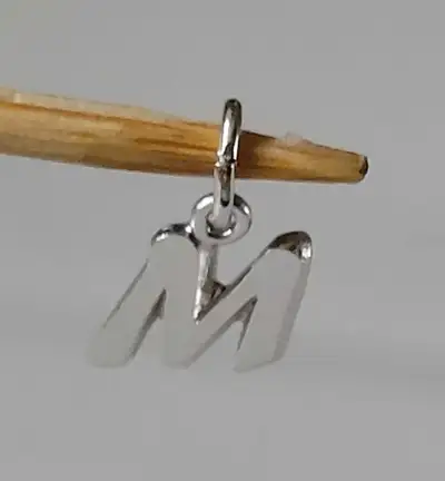 Muau Schmuck Silver Letter "M" Charm Pendant , View more