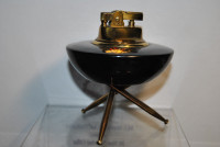 Retro 1950s Table Lighter with Black Lacquer Top and 3 Legs