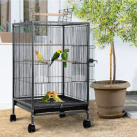 Iron Bird Cage with Rolling Stand for Parrot