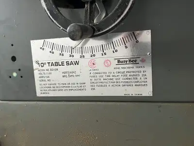 10” sliding table saw Busy Bee, View more