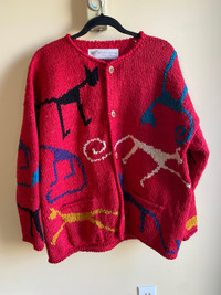 Multicolor Sweater Workl  Folk Art