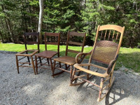 2 Antique Chairs and 2 Antique Rockers