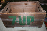 7 UP WOODEN CRATE BOX with Dividers BLACKWOODS Beverage 671