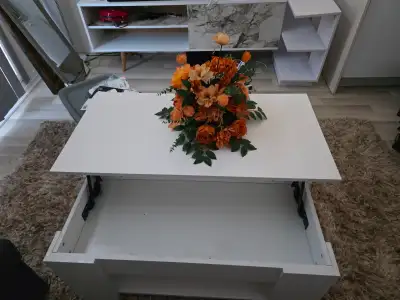 White Lift-Top Coffee Table, View more