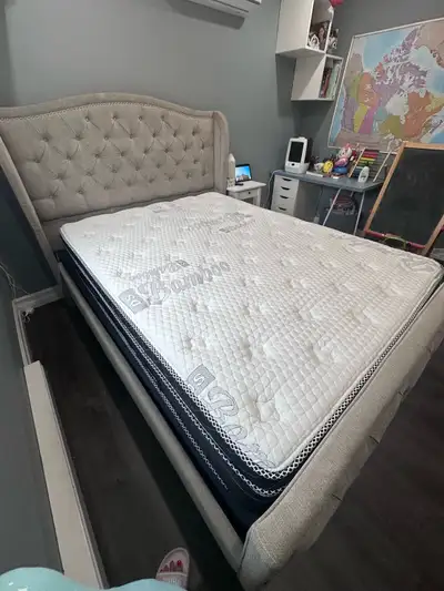 Queen bed and mattress , View more