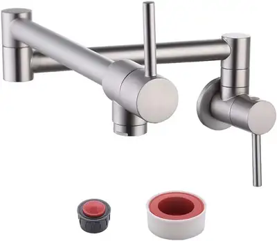 KES Kitchen Pot Filler Folding Faucet Brass Double Joint Swing A, View more