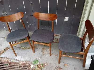 3 wooden chairs, View more
