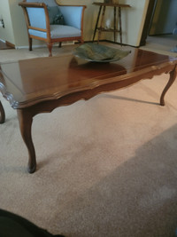 ANTIQUE CHERRY WOOD end tables and coffee table