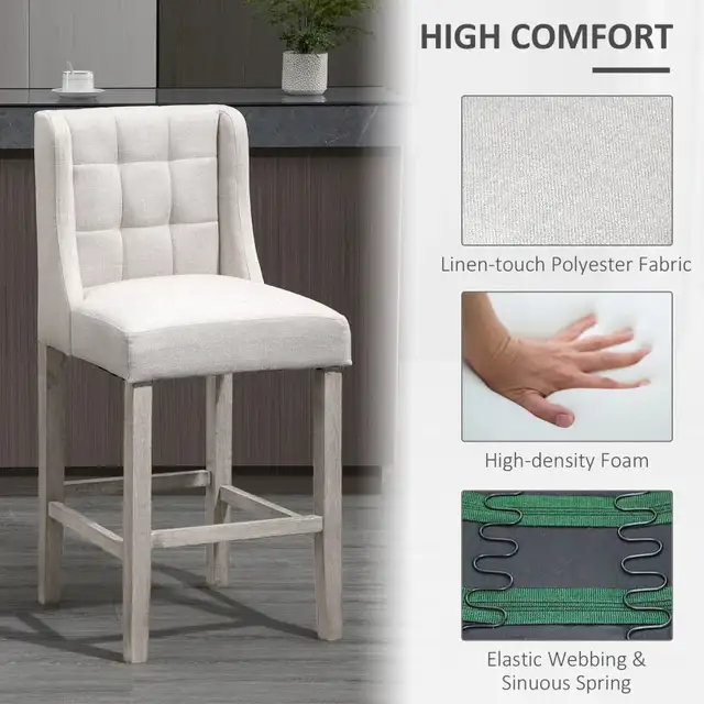 Modern Counter Bar Stool Tufted Upholstered Counter Chair for in Chairs & Recliners in Markham / York Region - Image 5