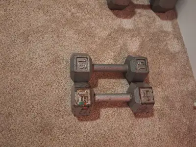 15 Ibs iron dumbells, View more