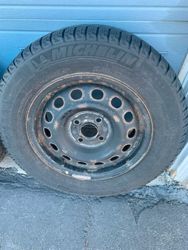 Steel Rims  + Michelin Snow in Tires & Rims in Ottawa - Image 2