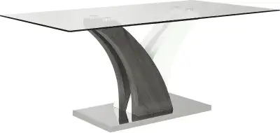 Contemporary Glass-Top Dining Table, View more
