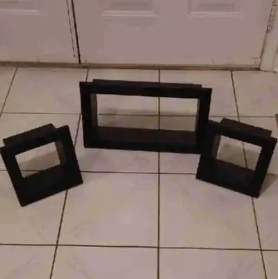 Black Wooden Wall Shelves - Set Of 3 (Need Paint Job), View more