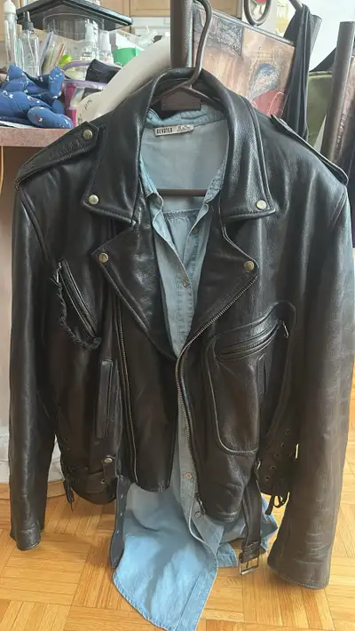 Men’s motorcycle Leather Jacket, View more