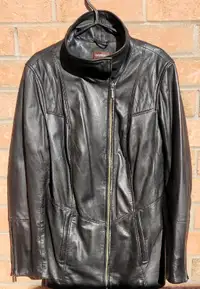 Women's Black Danier Leather Jacket (Thinsulate)
