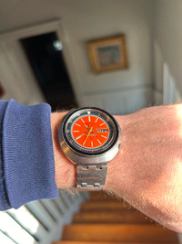 Vintage seiko 6119-6400 orange dial men’s watch