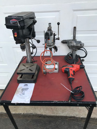 Various Drill Presses and Hand Drills