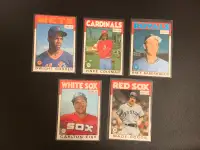 1986 O-Pee-Chee Baseball Box Bottom 5 Card Lot - 2