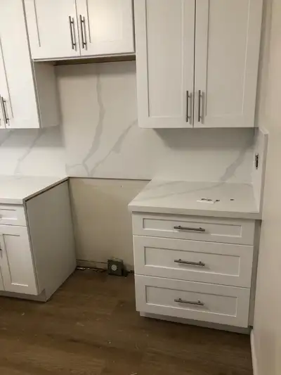 $4500 kitchen cabinets maple wood with quartz countertop, View more
