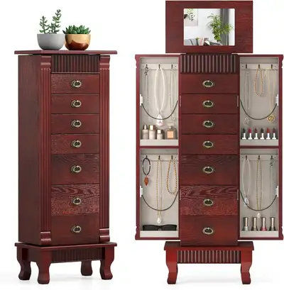 Jewelry Cabinet with 7 Drawers, View more