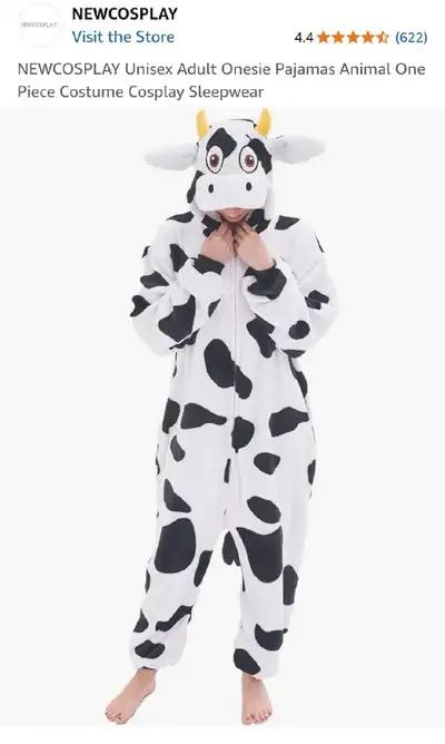 NEWCOSPLAY Cow Onesie - Small, View more