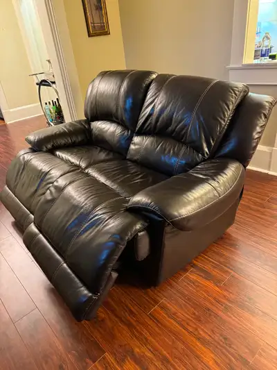 Leather recliner couch, View more