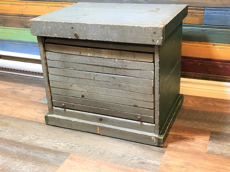 Antique Beau Gros Coffre/Meuble de Machiniste en Bois Art et objets