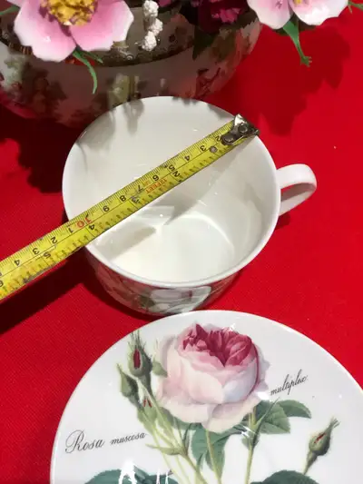 HUGE tea / coffee cup & saucer Reroute Roses  Roy Kirkham , View more