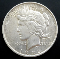 1922 USA: Peace Dollar, 27 grams, 90% Silver