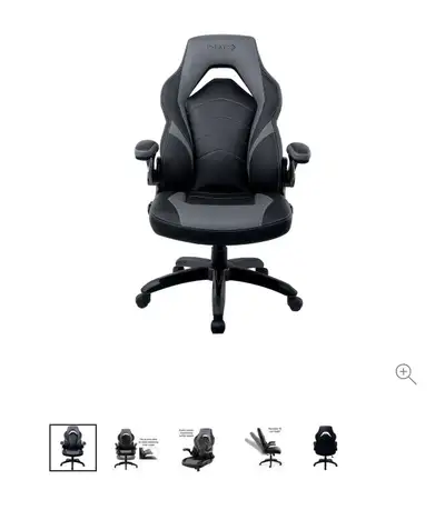 Black and Grey Leather Gaming Chair, View more