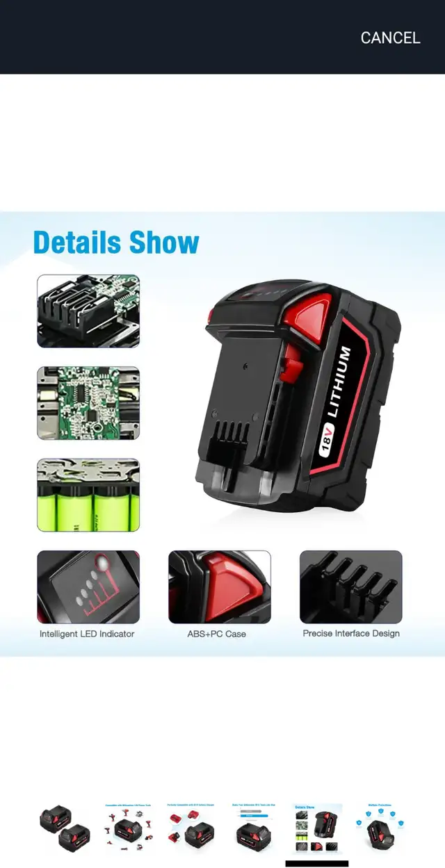 Milwaukee M18 Battery Pack 6ah in Power Tools in City of Toronto - Image 10