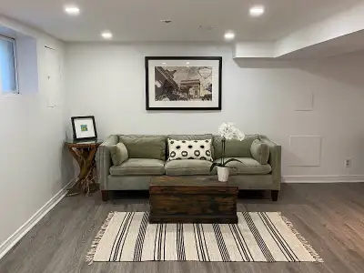 Bright renovated basement studio, Pape and Danforth