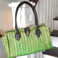 Matt & Nat spring green woven straw vegan handbag purse