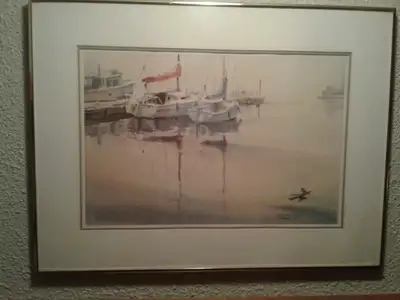 Wall art: framed boats "Morning still", View more