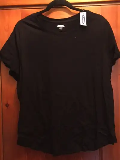 Old Navy T-shirts (ladies size XL) in black and navy with white stripes New condition with tags atta...