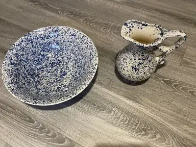 Ceramic Pitcher and Bowl, View more