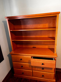 Hardwood Dresser with bookshelves
